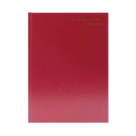 Janrax 2024-2025 A5 Week to View Burgundy Academic Diary