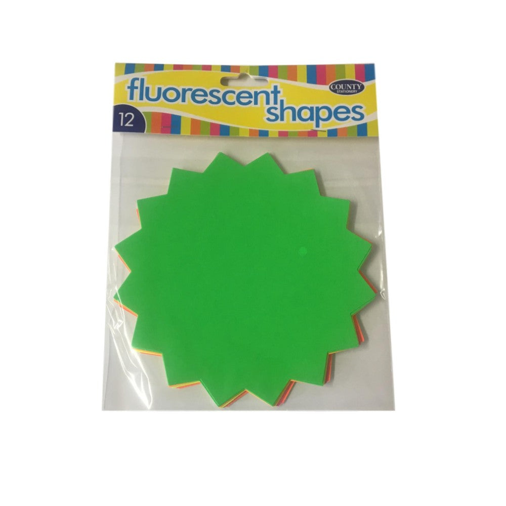 12 Fluorescent Star Shapes 152mm