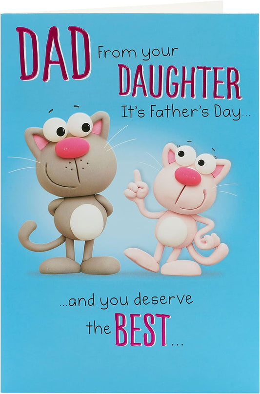  Funny Cat Design for Dad From Daughter Father's Day Card