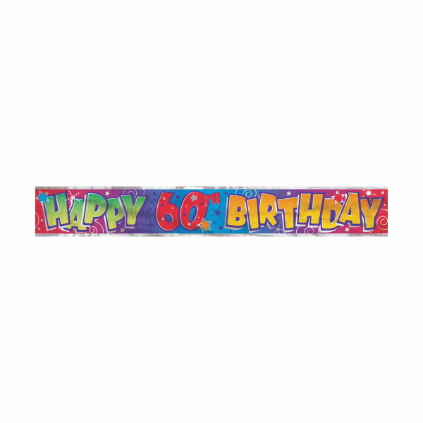 12ft Foil Age 60 Birthday Banner