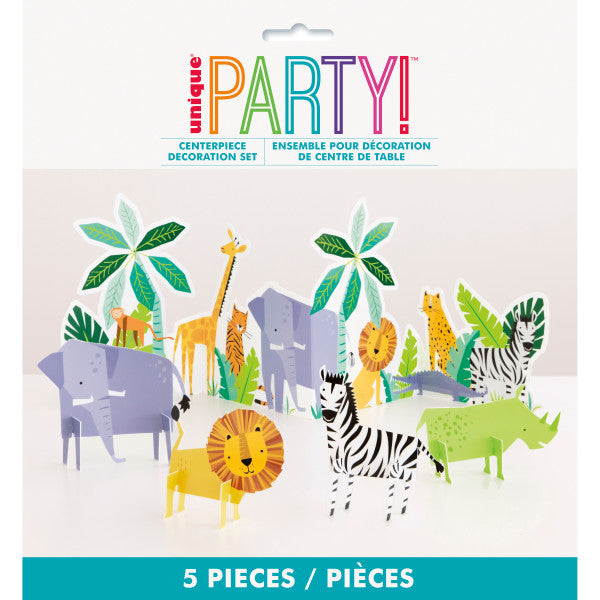 5 Pieces Animal Safari Table Decorating Kit