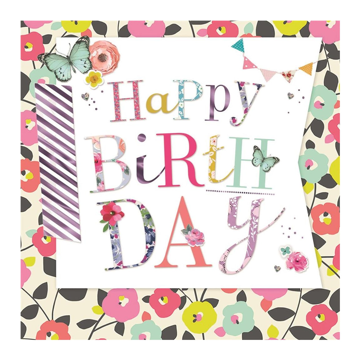 Colourful Design Open Female Birthday Card