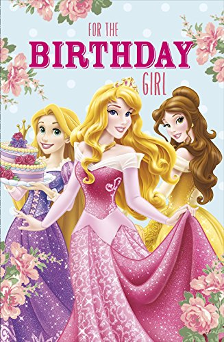 Disney Multiple Princess Birthday Girl Open Greeting Card