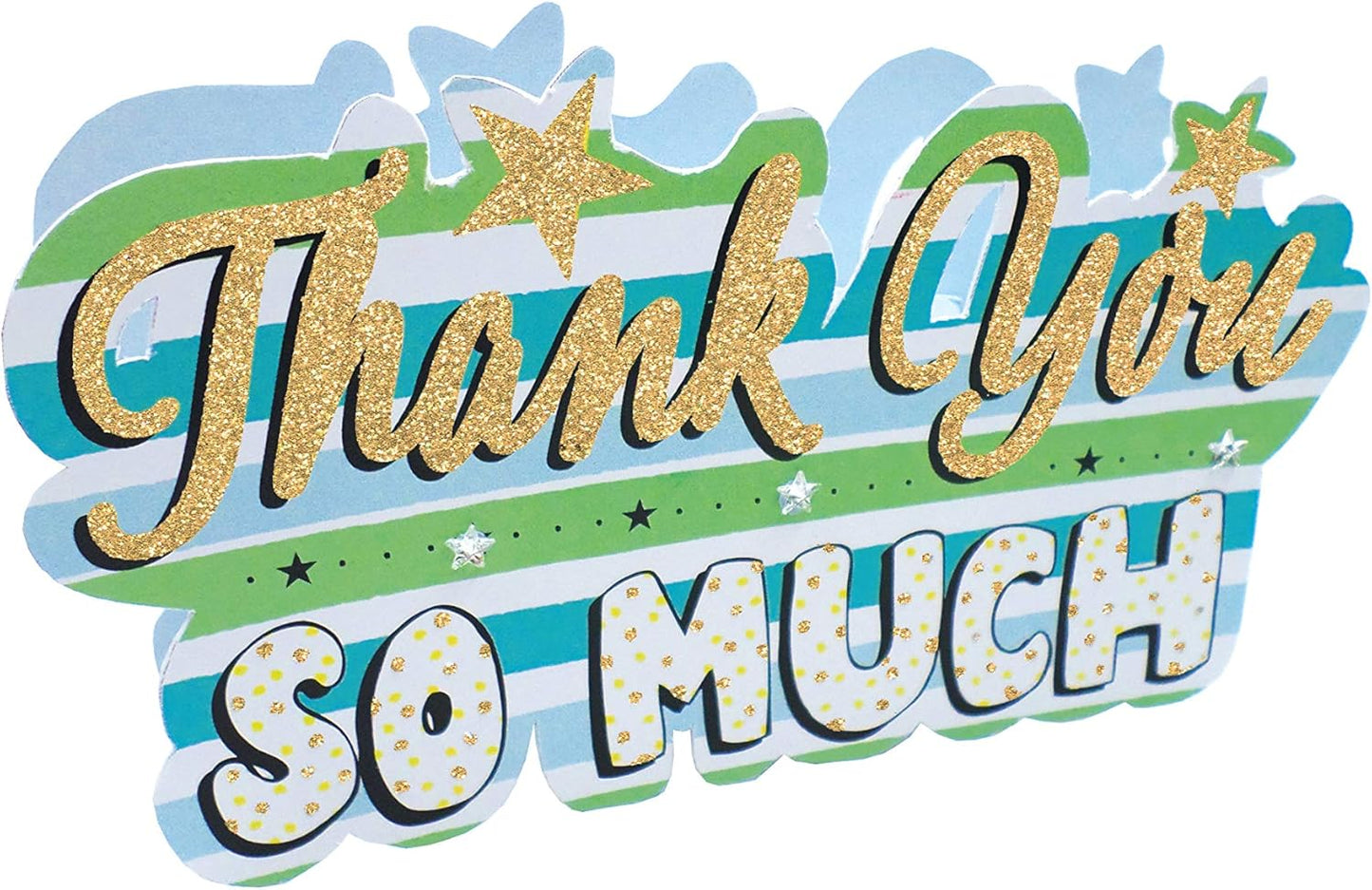 3D Glitter Finished Thank You Lettering Card