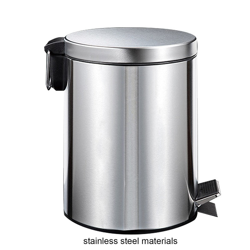 Stainless Steel Silver Metal Wastebin 8L