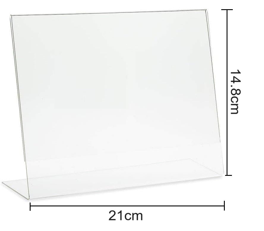 A5 Horizontal Design L-Shape Transparent Acrylic Label Sign Holder