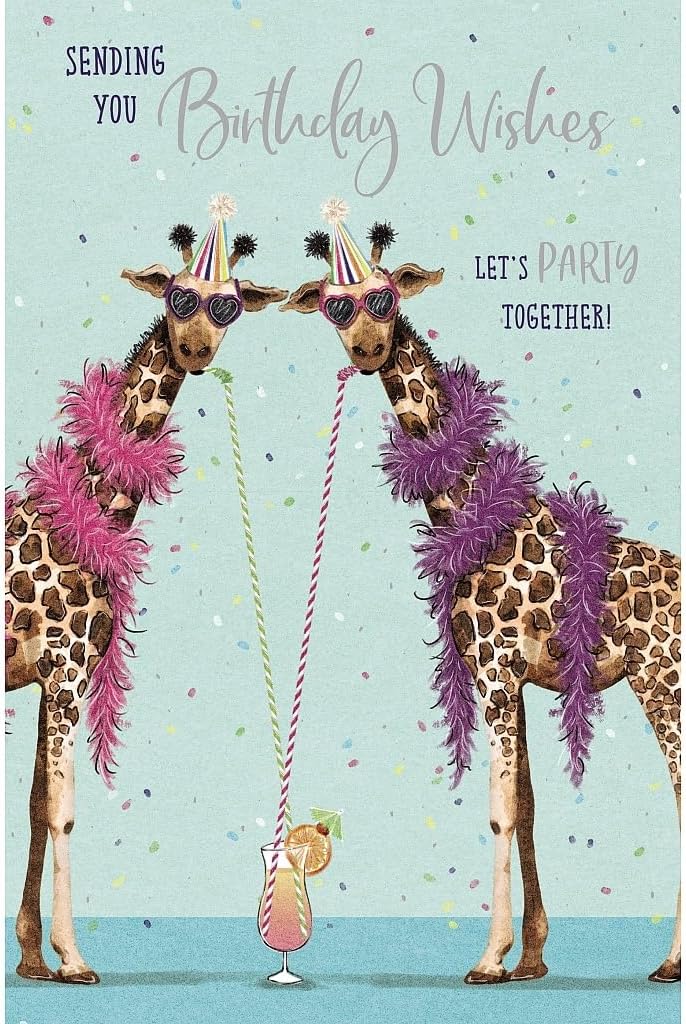 Party Giraffes Female Birthday Card