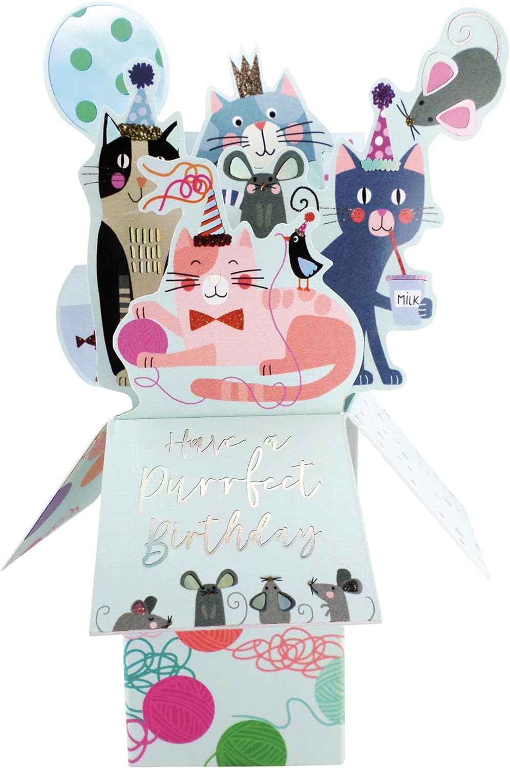 Clever Cube Purrfect Cat-Tastic Party! Birthday Pop Up Card