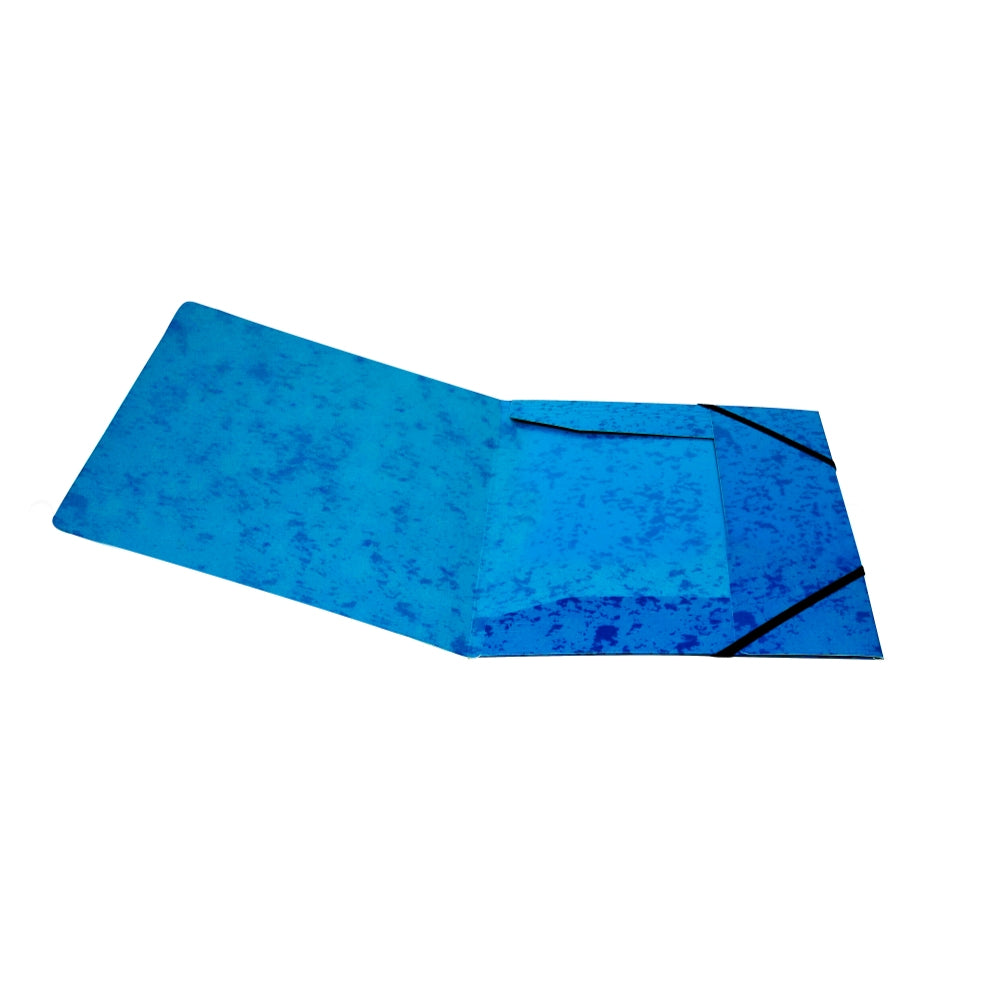 A4 Blue Card 3 Flap Folder With Elastic Closure