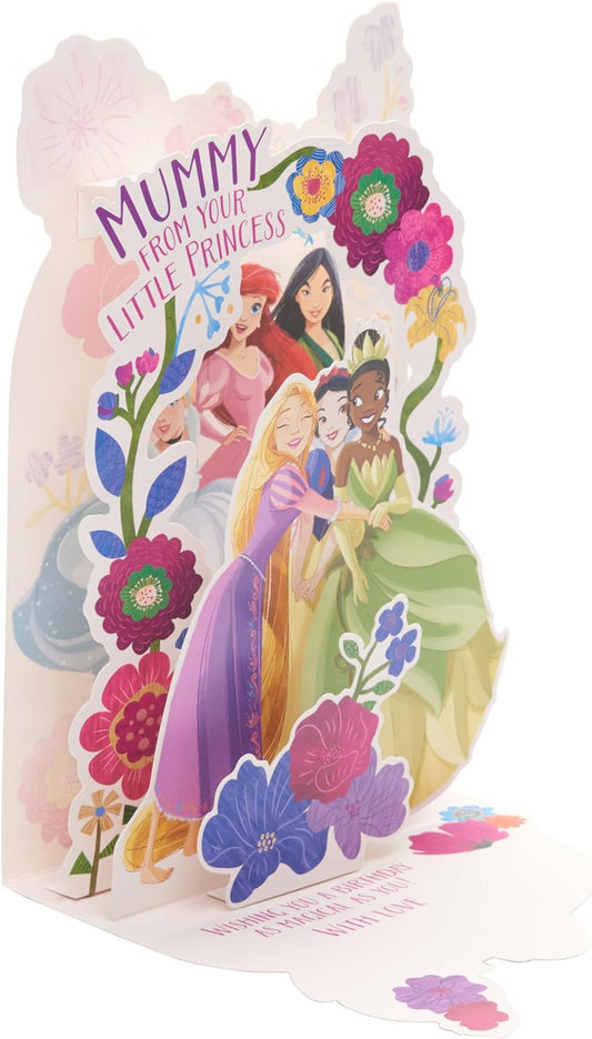 Pop-Up Floral Design Disney Princess Mummy Birthday Card
