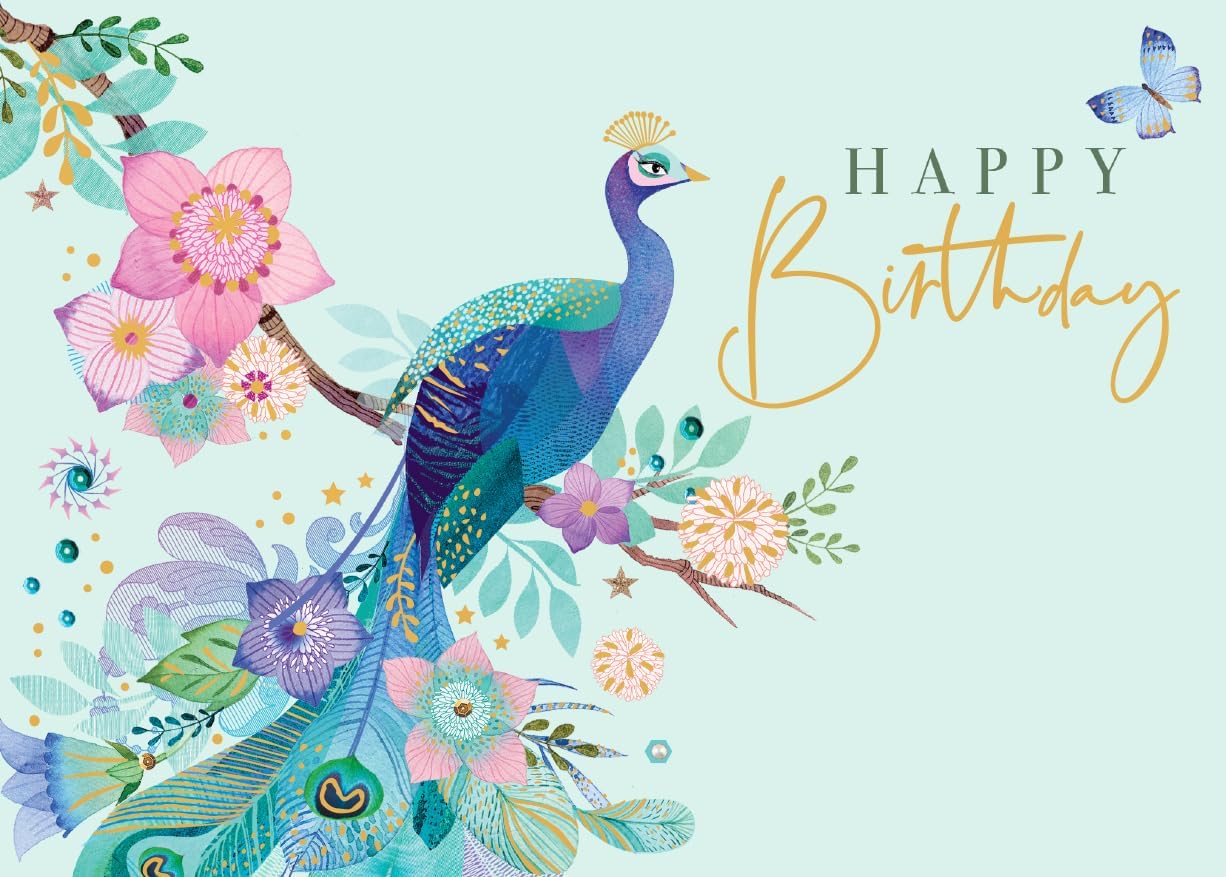 Blue Beauty Peacock 3D Pop Up Birthday Card 