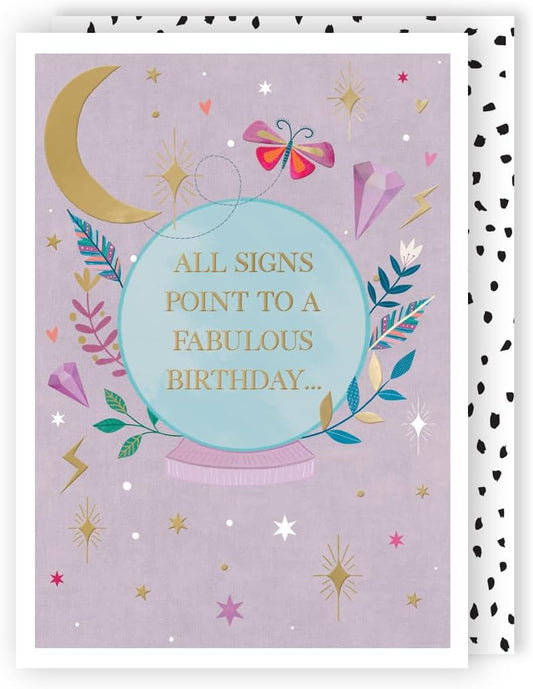 Contemporary Magic Moon Signs Point To A Fabulous Birthday Card