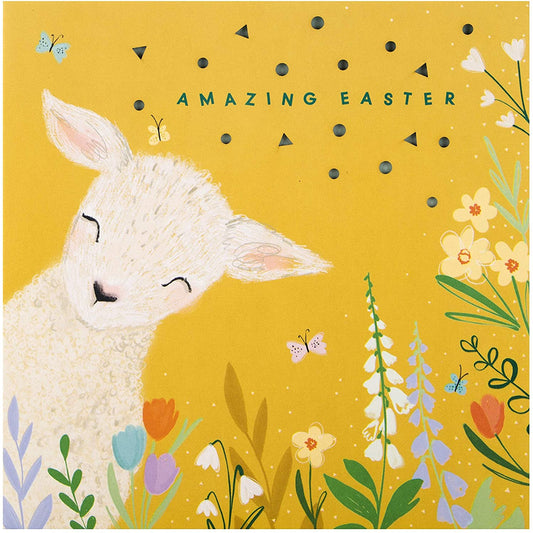 Spring into Step & Sunshine into Day Cute Design Easter Card