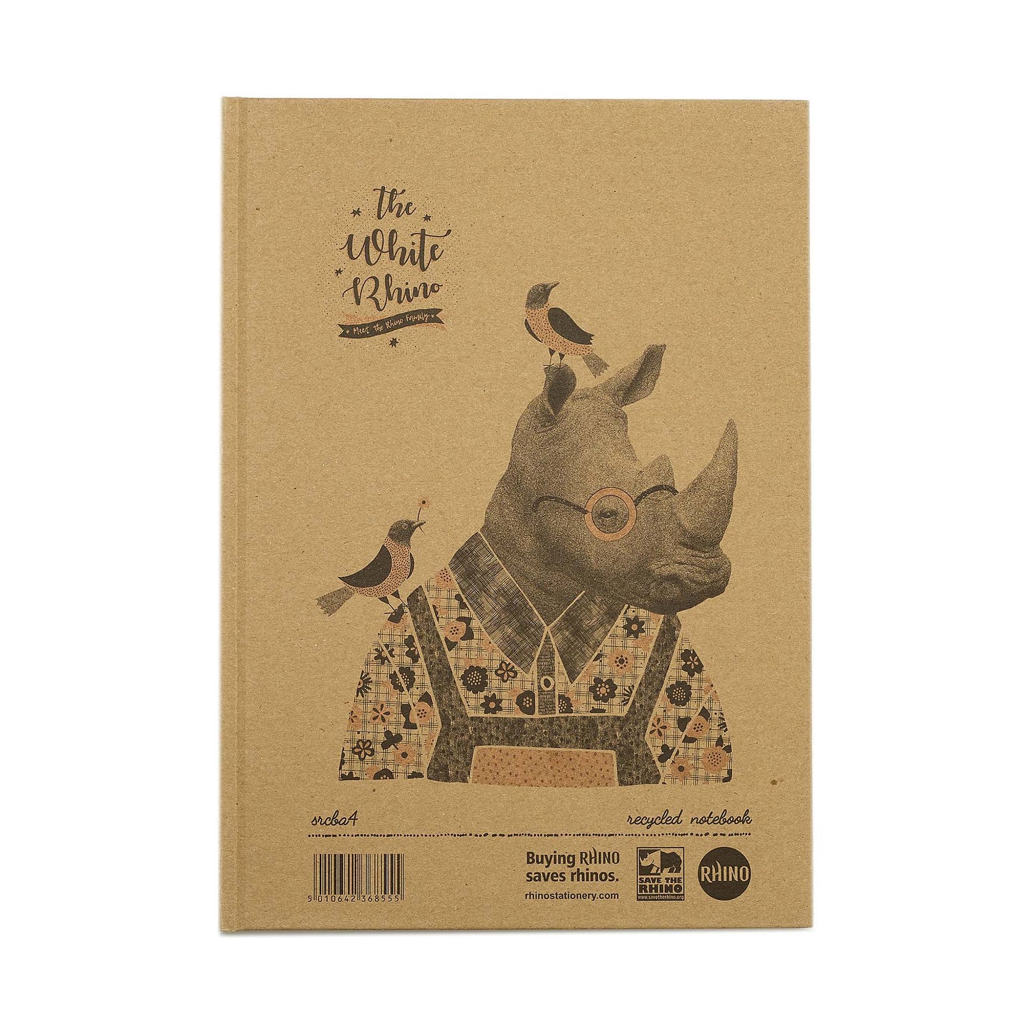 Rhino A4 Recycled 160 Page 8mm Lined Casebound Book