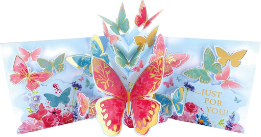 Beautiful Colorful Butterfly Bliss! 3D Pop Up Birthday Card 