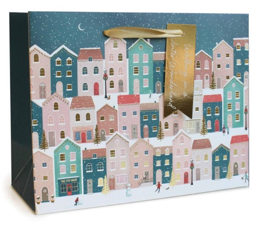 Christmas Houses Design Medium Gift Bag