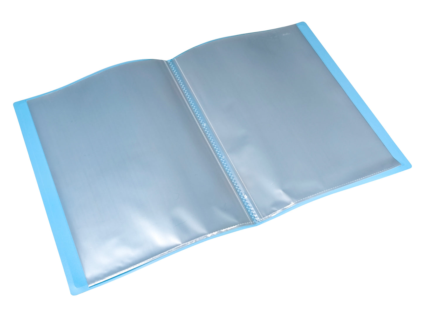 Pack of 6 A4 Pastel Blue Coloured Flexicover 20 Pocket Display Books with Card Pocket