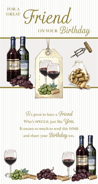 Wine Birthday Card For A Special Friend