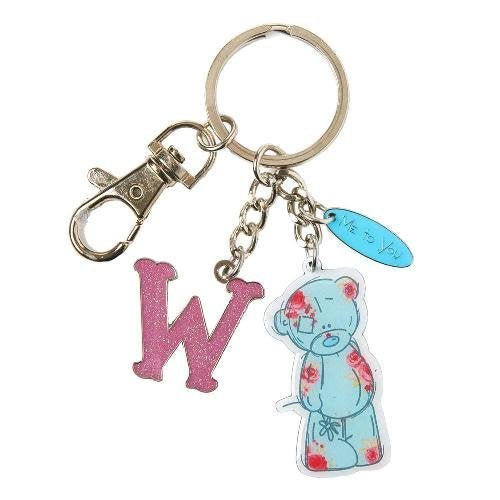 W Me to You Bear Enamel Alphabet Keyring Bag Charm For Friend Birthday Or Anytime