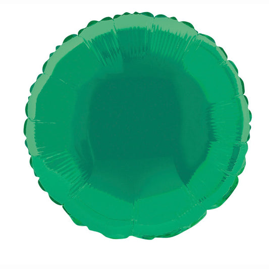 Green Solid Round Foil Balloon 18"