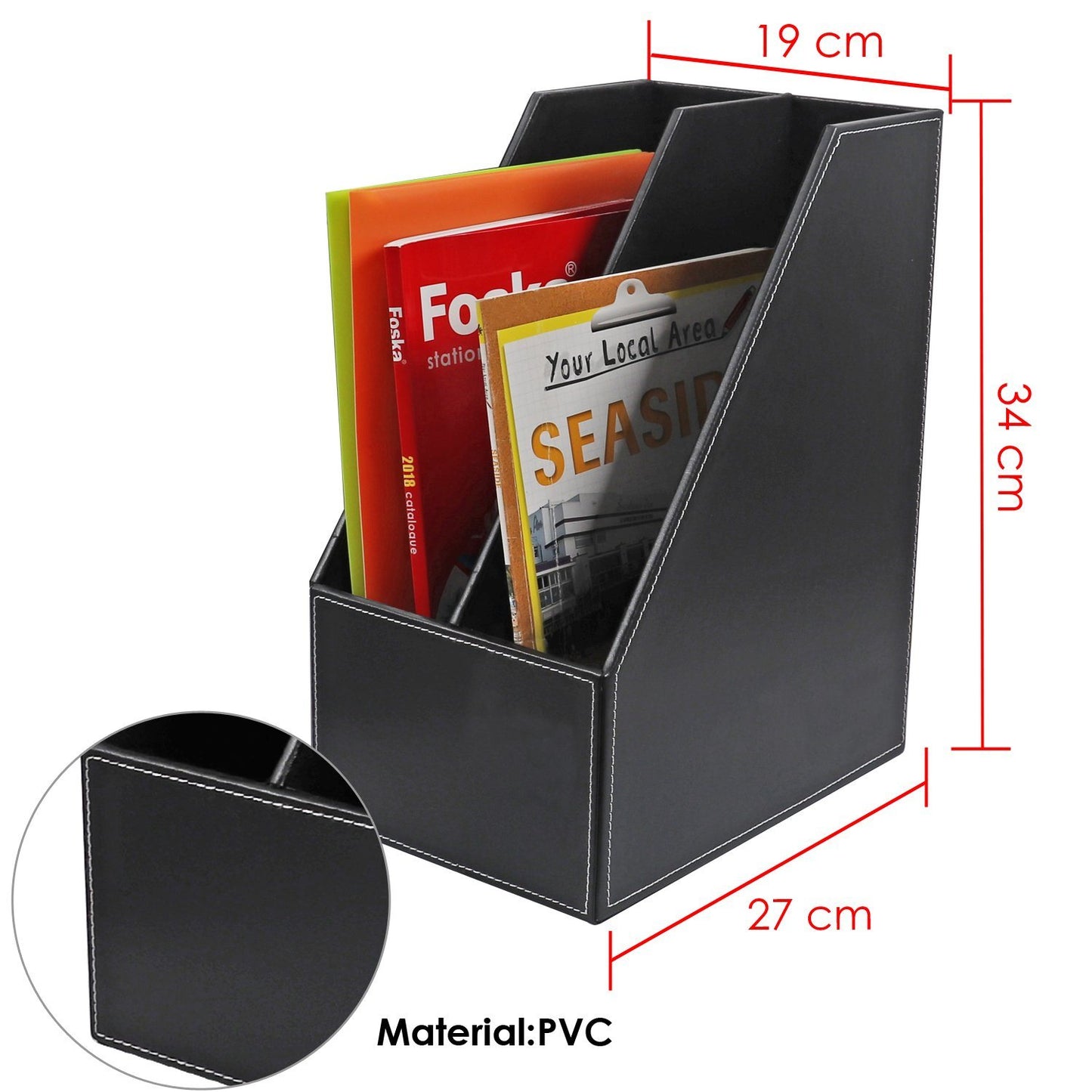 PVC Black Desktop Organizer 19 x 27 x 34cm