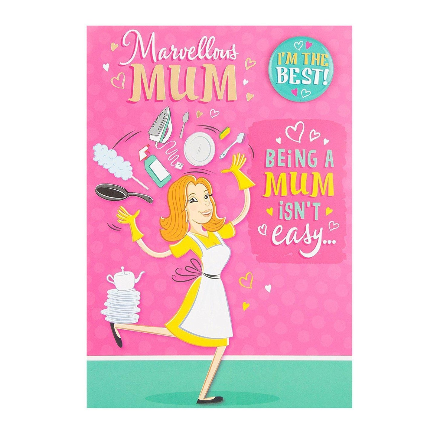 Marvellous Mum 'The Best Badge' Cute Humour Mother's Day Card– Shop Inc