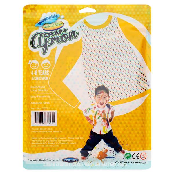 Washable 37x50cm Craft And Painting Apron For 4-8 Years by World of Colour