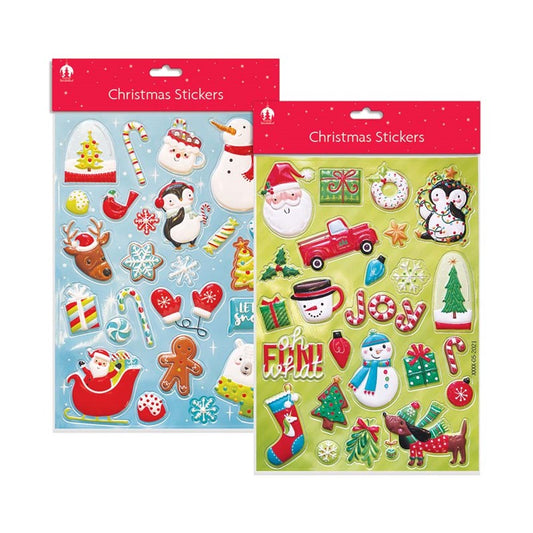 Single Pack of Christmas Bubble Stickers