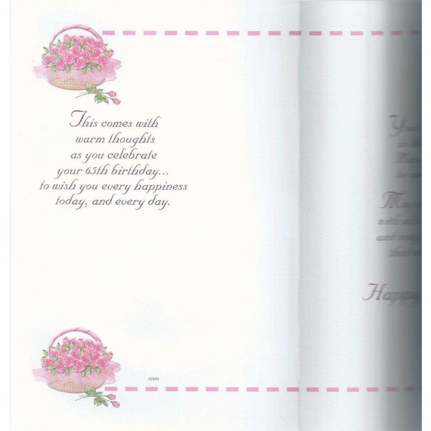 With Best Wishes 65th Happy Birthday Card