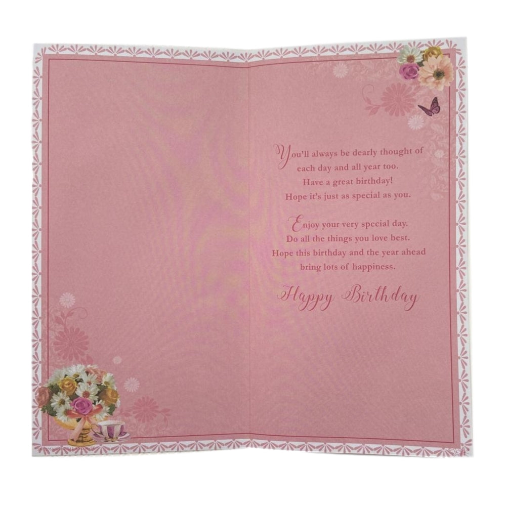 Birthday Wishes On 100th Foil Finished Soft Whispers Card