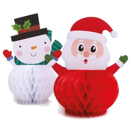 Christmas Santa and Snowman Paper Decorations