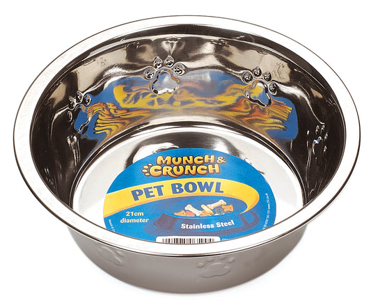 Munch & Crunch Large 20cm Stainless Steel Pet Bowl