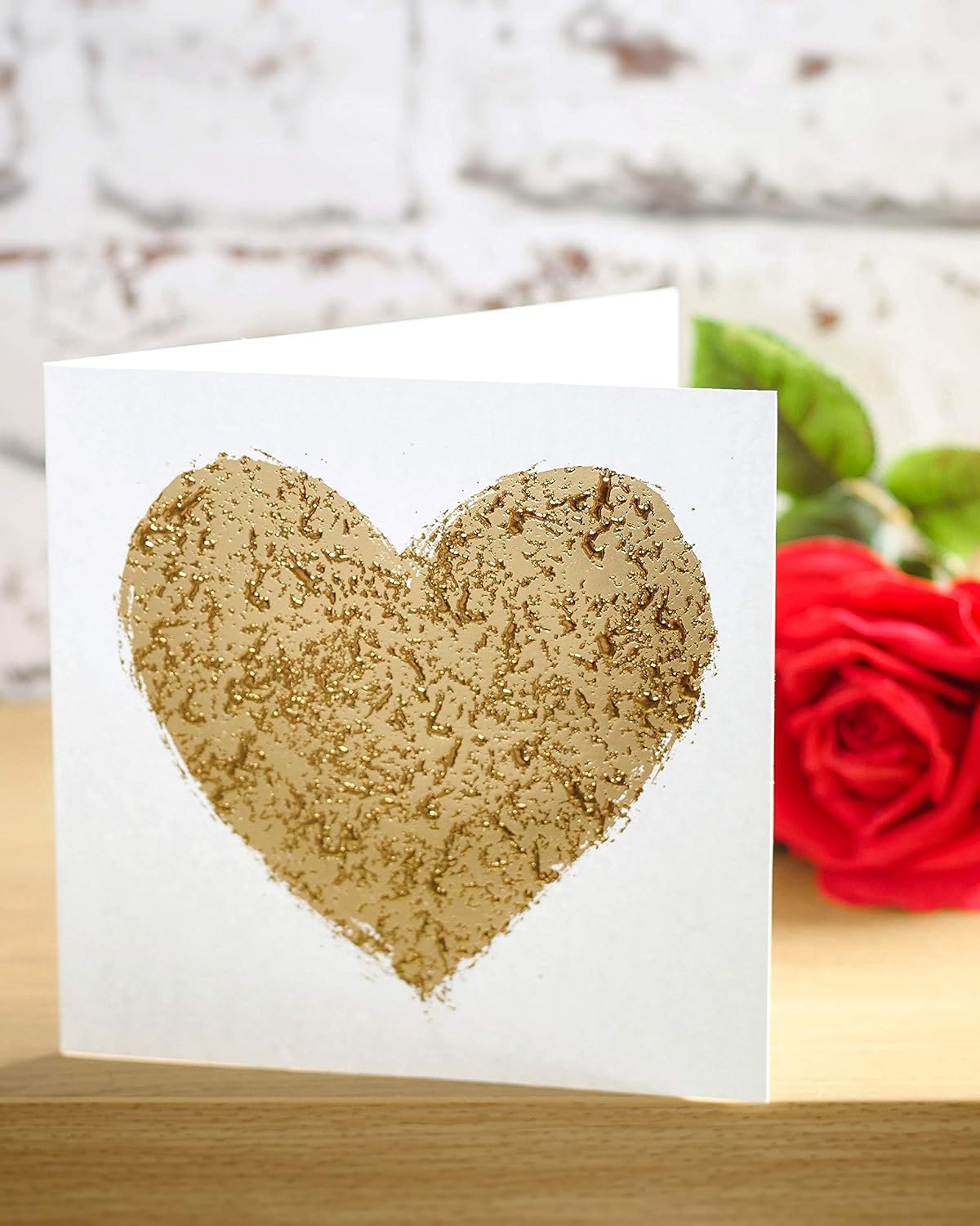 Golden Heart Stylish Blank Valentine's Day Card