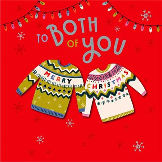 Knitted Jumpers Design To Both of You Christmas Card