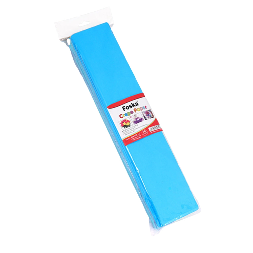 Pack of 10 Light Blue Crepe Paper 50 x 200cm by Janrax