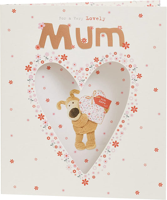 Boofle Sweet Design With Patterned Heart Mum Birthday Card