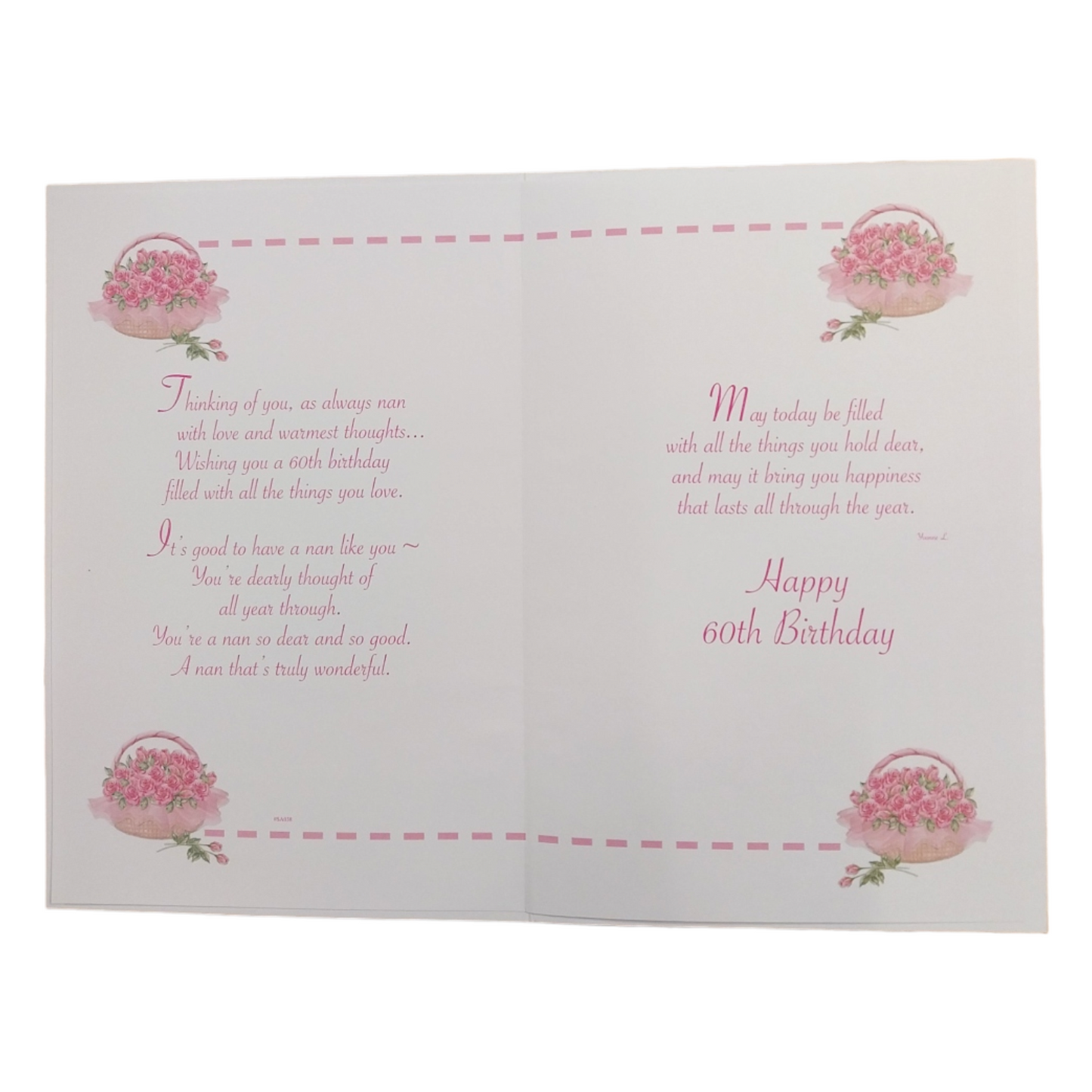 With Love Nan Happy 60th Birthday Roses Pink Beautiful Design Greeting Card