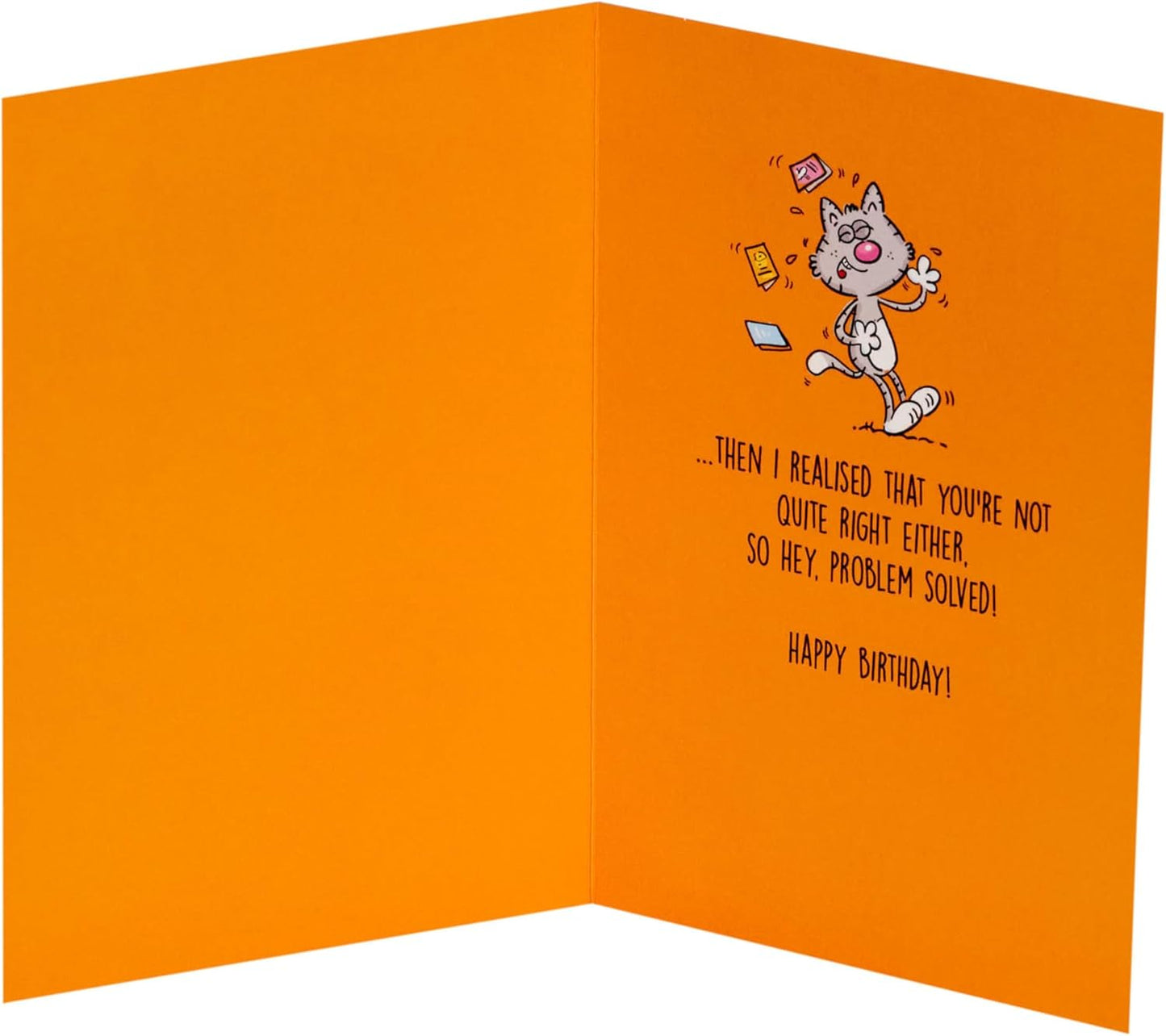 Funny Cheeky Cat Design Giggles Birthday Card