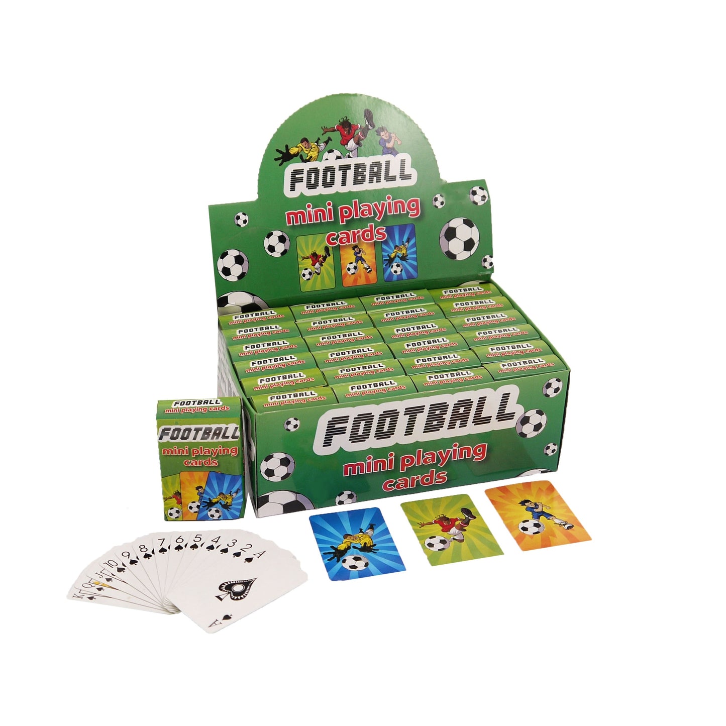 Pack of 24 Card Playing Mini Football 6 x 4cm 3 Assorted