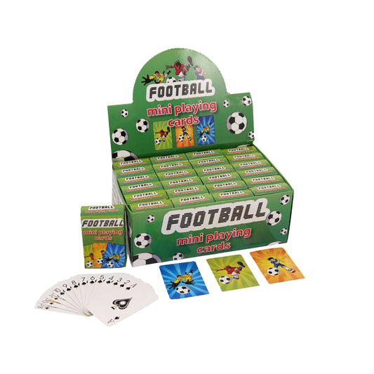 Pack of 24 Card Playing Mini Football 6 x 4cm 3 Assorted