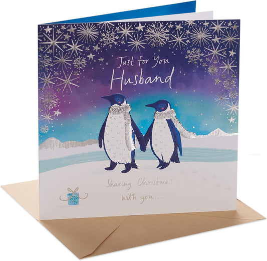 Adorable Penguins Design Husband Christmas Card