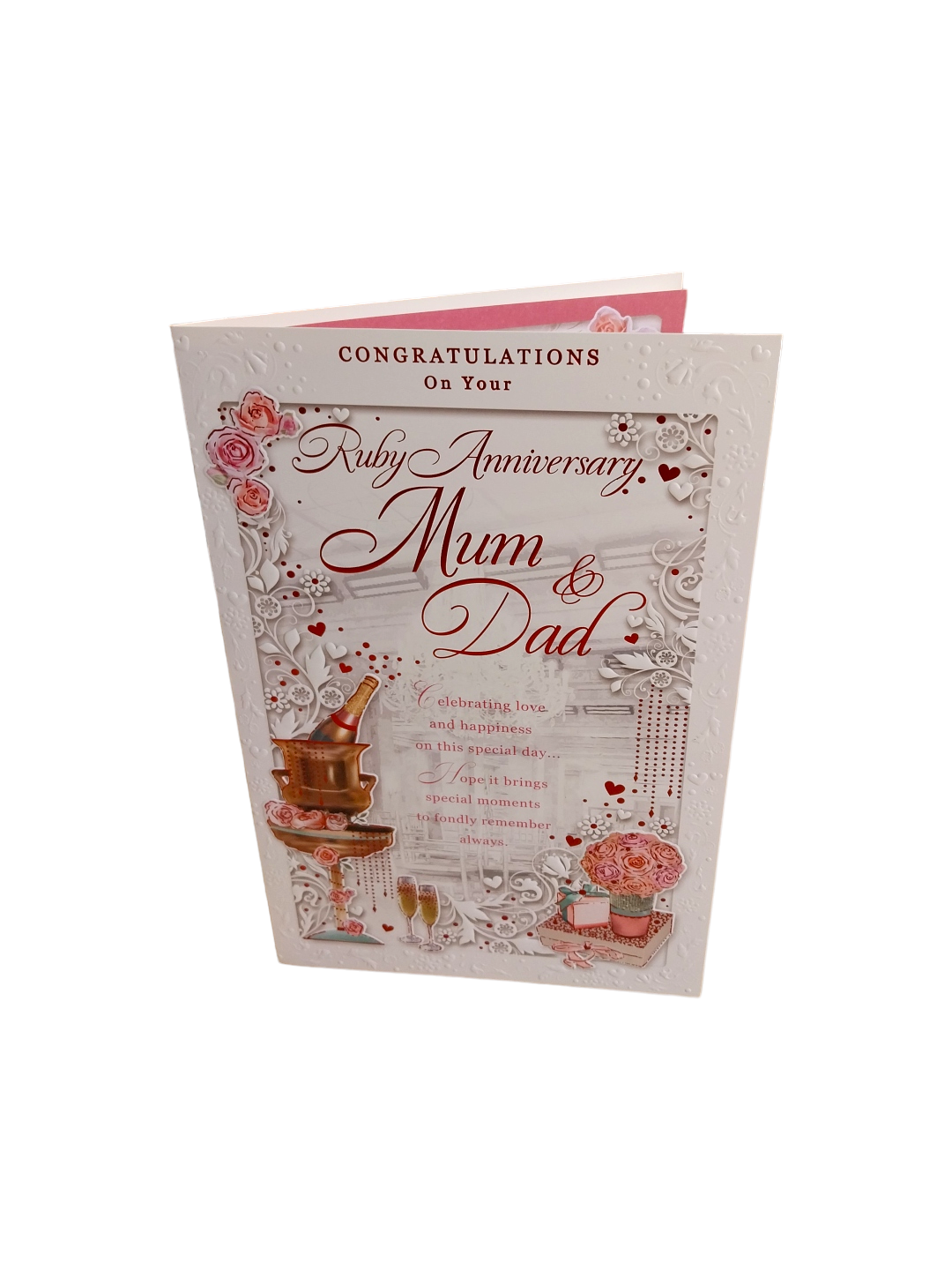 Mum & Dad Ruby Anniversary Congratulations Opacity Card