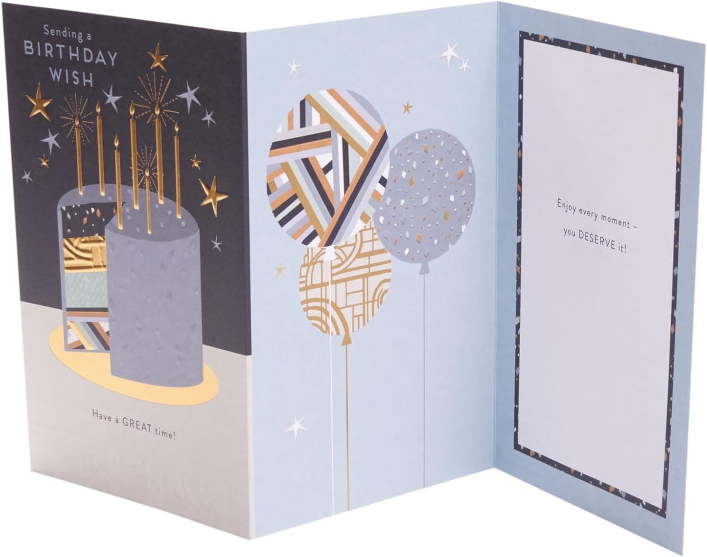 Foil Cake & Candles Design Birthday Card