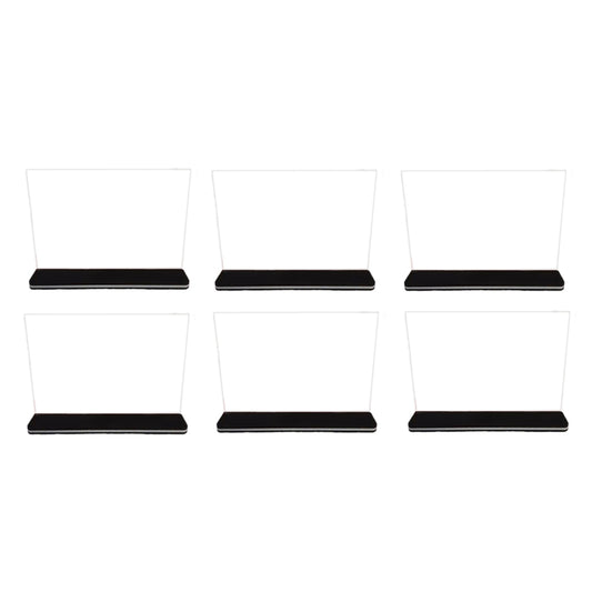 Pack of 6 Horizontal Design Acrylic Sign Holder 15 x 10cm