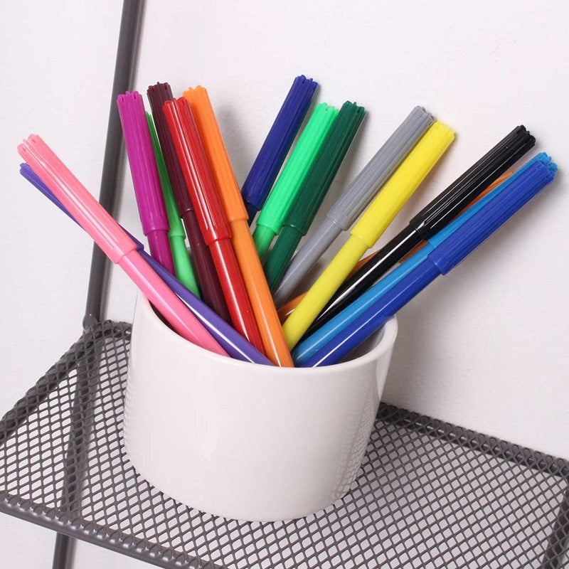 Pack of 16 fine tip Fibre Colouring Pens