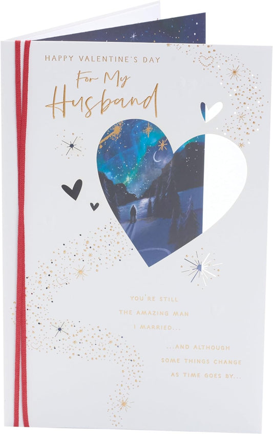 Beautiful Design Night Scene Husband Valentine's Day Card