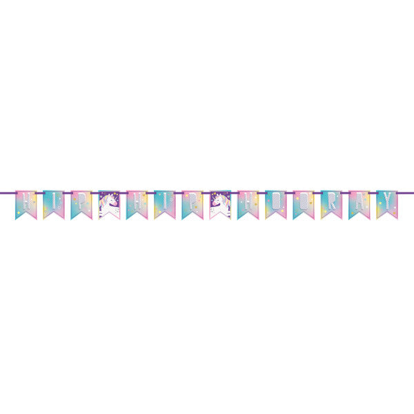 7ft Unicorn Party Pennant Banner