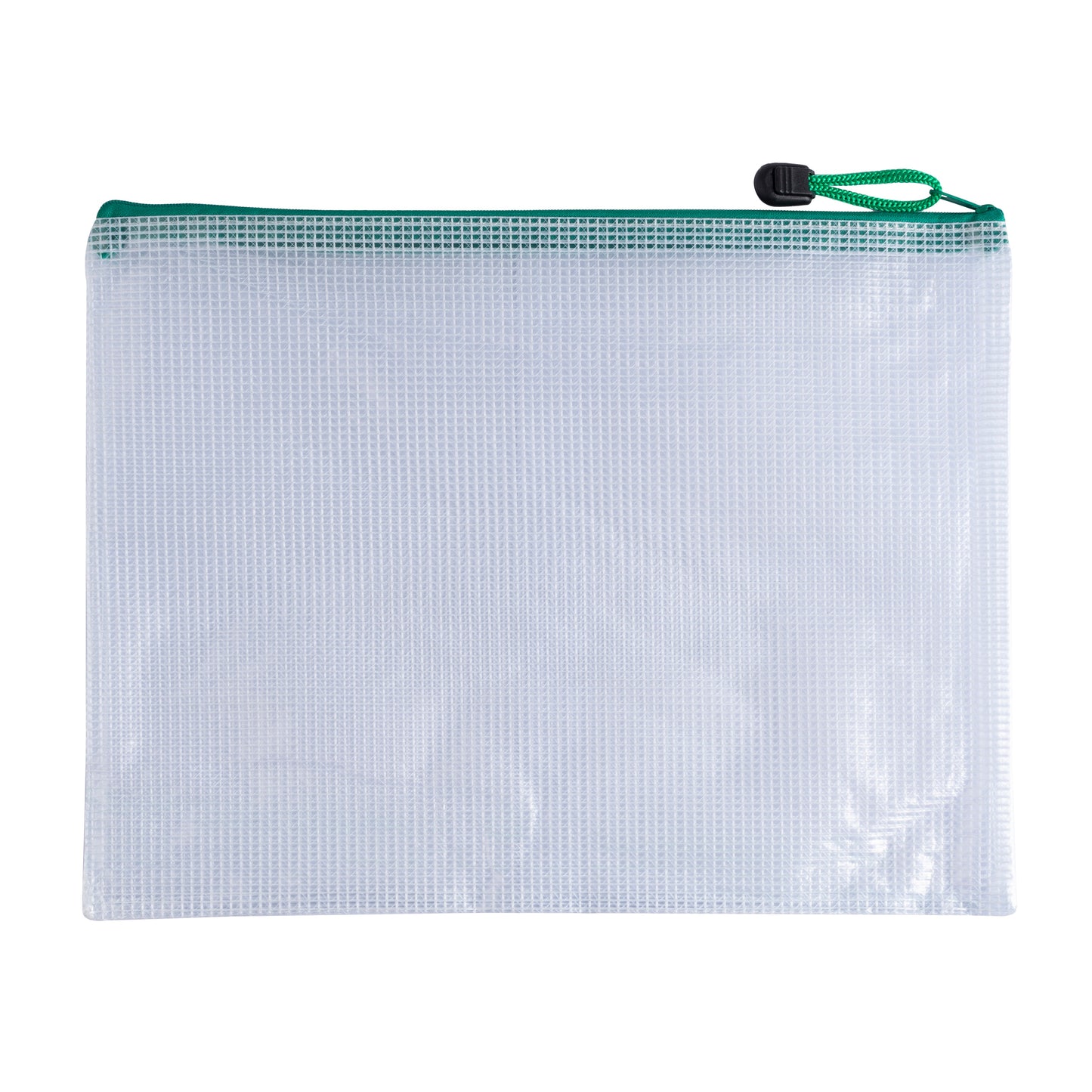 Pack of 12 A5 Green PVC Mesh Zip Bags