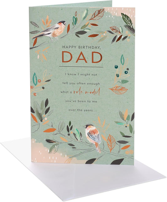 Birds on Branch Dad Birthday Card