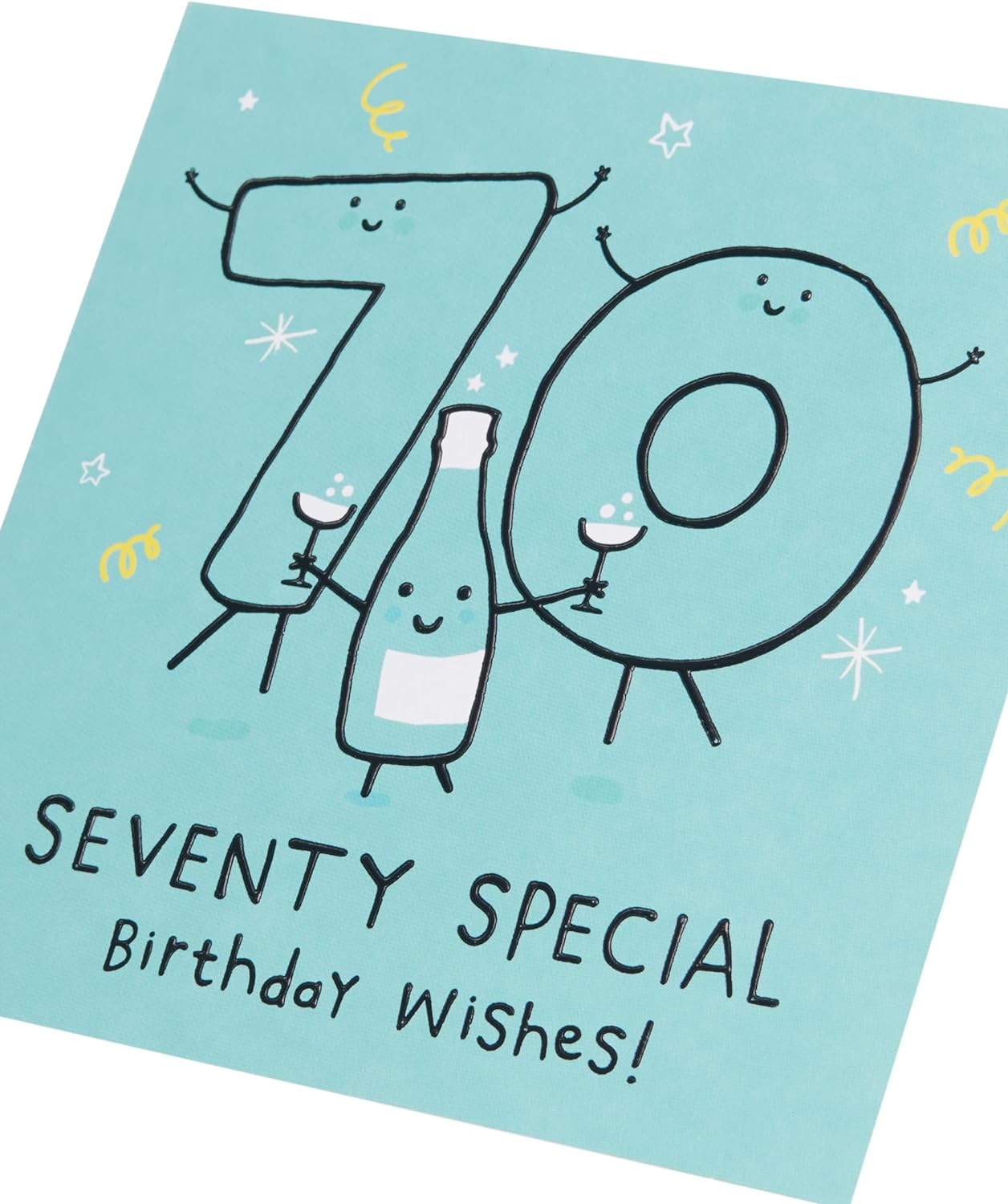 Blue Design 70th Birthday Card for Him/Her/Friend